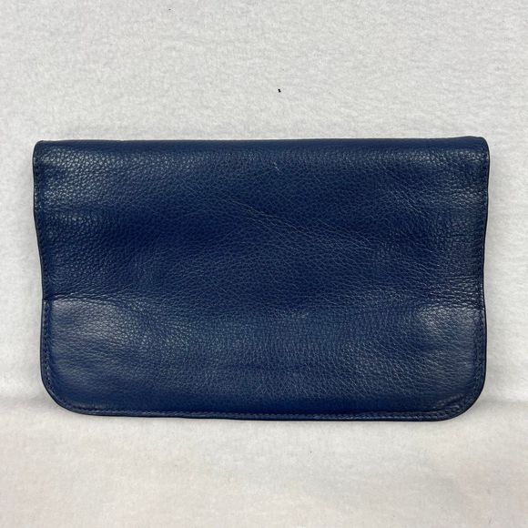 Levenger blue leather multi compartment wallet - Picture 1 of 12